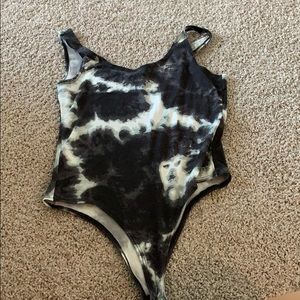 Tie dye black and white bodysuit